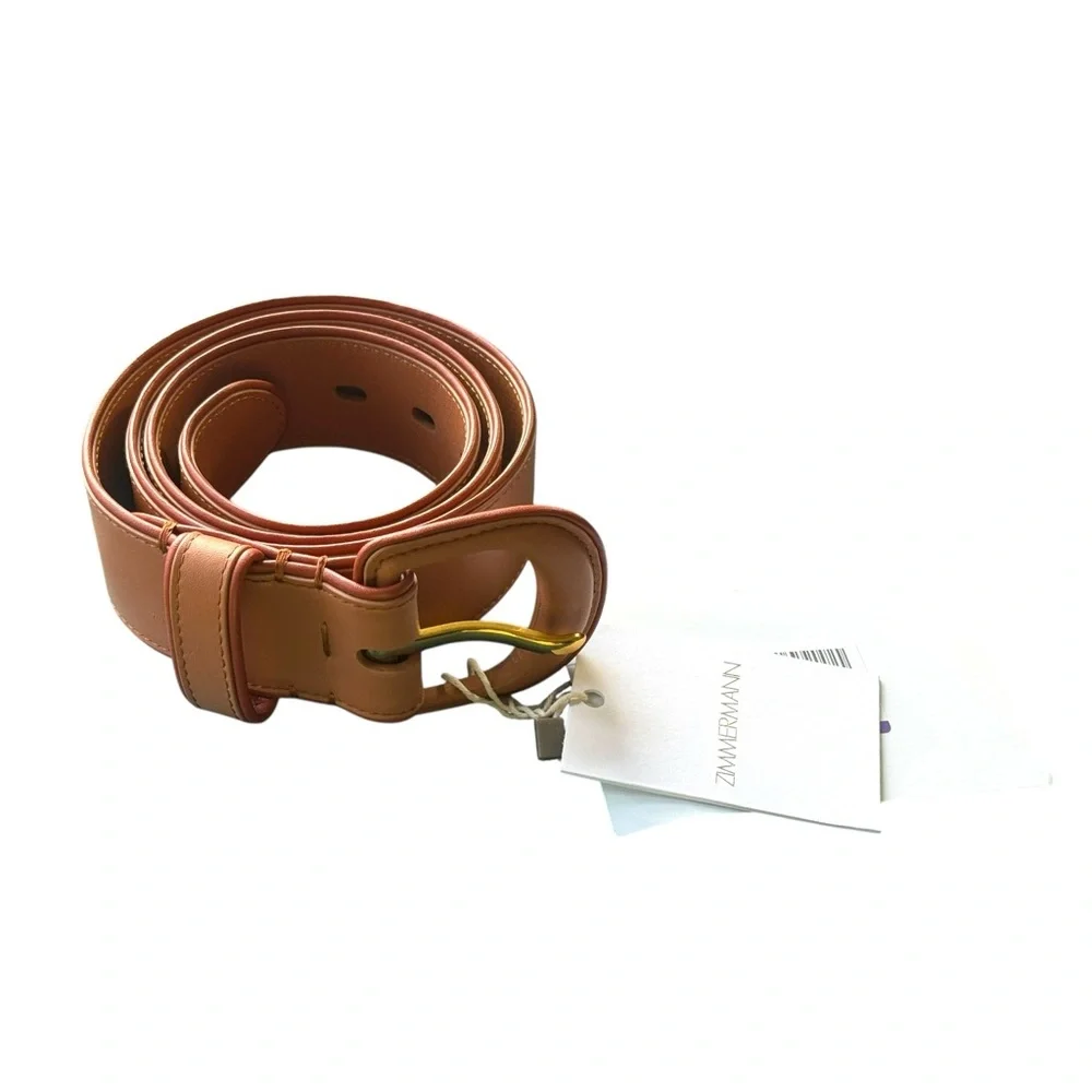 Zimmermann Brown Leather Belt With Buckle | Size Medium/Large